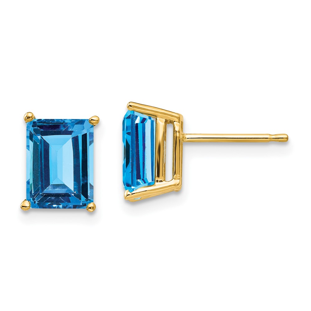 XE67 14K Yellow Gold 8 x 6 mm Emerald Earring Mountings