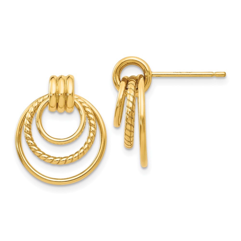 10Z458 10K Yellow Gold Polished & Twisted Fancy Post Earrings