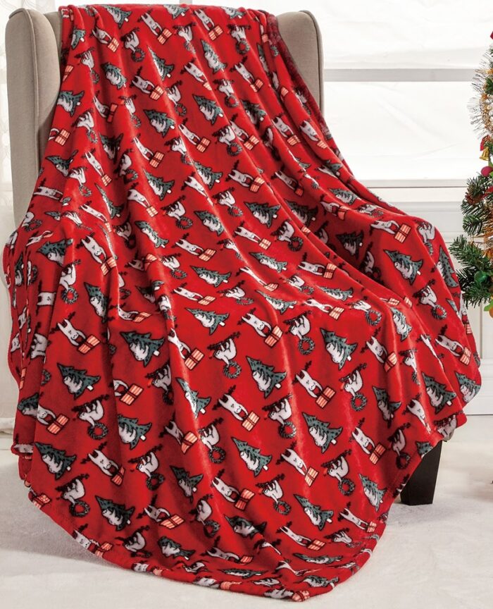 50 x 60 in. Christmas Sloth Holiday Throw Blanket, Multi Color