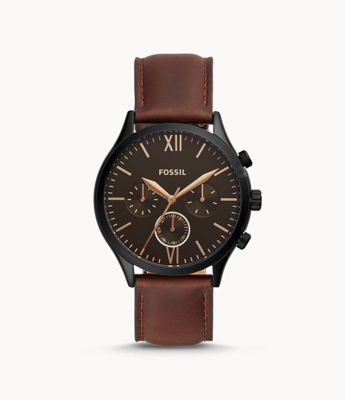 Fenmore Midsize Multifunction Brown Leather Watch jewelry