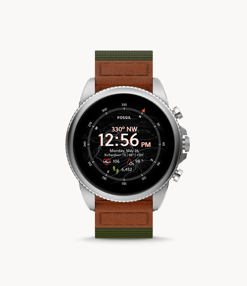 Gen 6 Smartwatch Venture Edition Olive Fabric And Leather