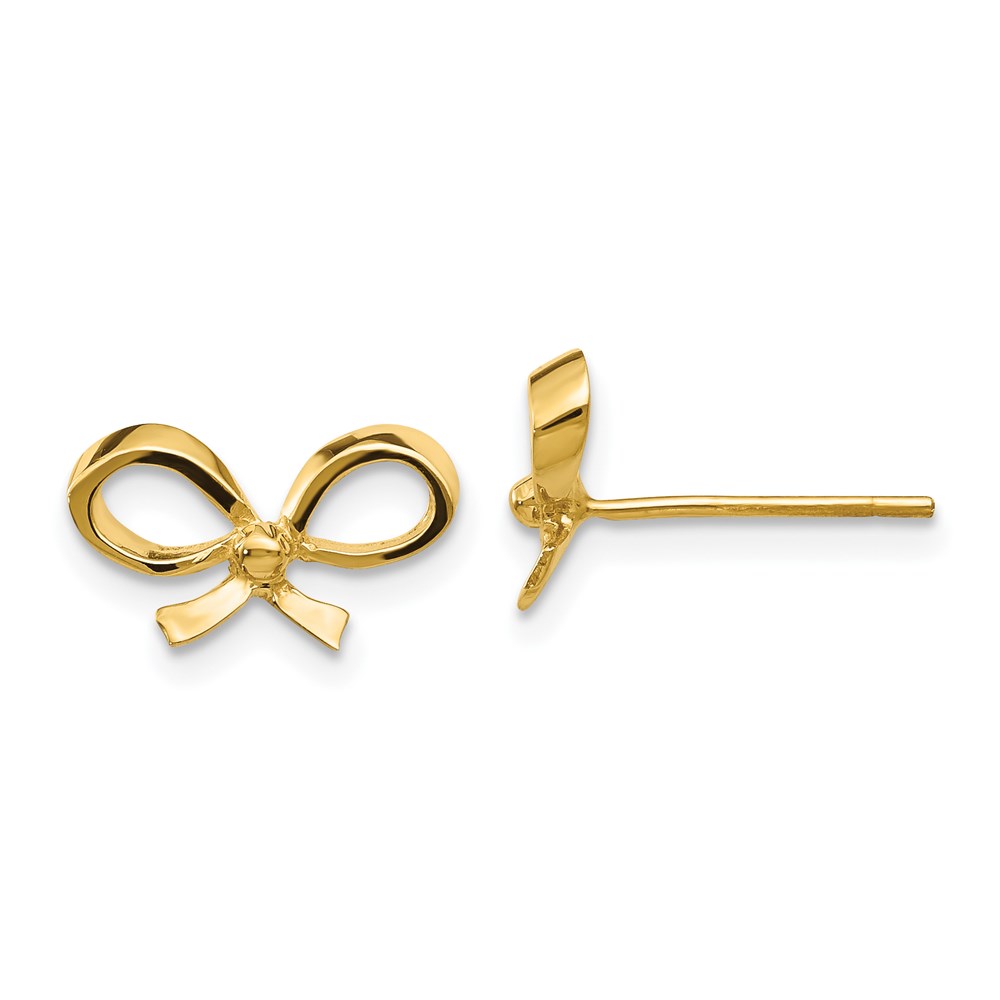 H1051 14K Yellow Gold Bow Post Earrings