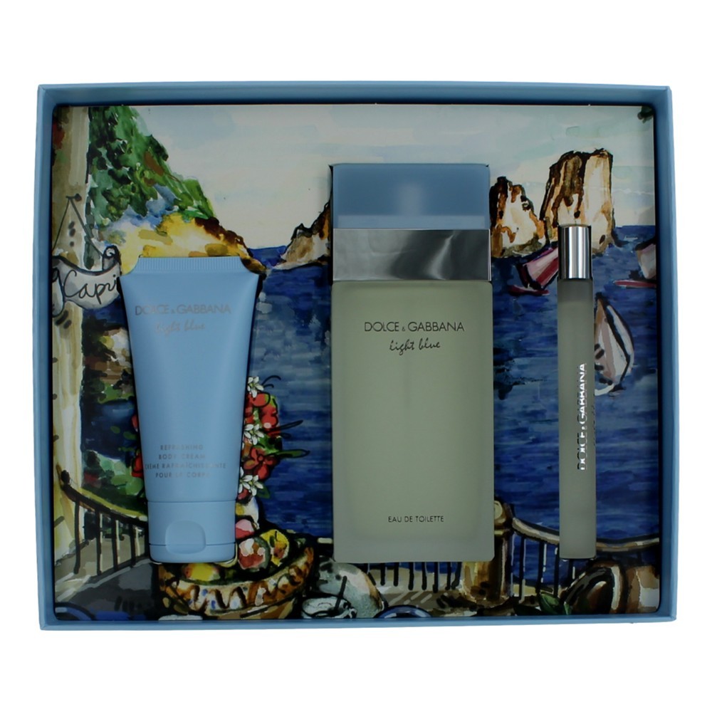 Light Blue by Dolce & Gabbana 3 Piece Gift Set with Travel Spray women