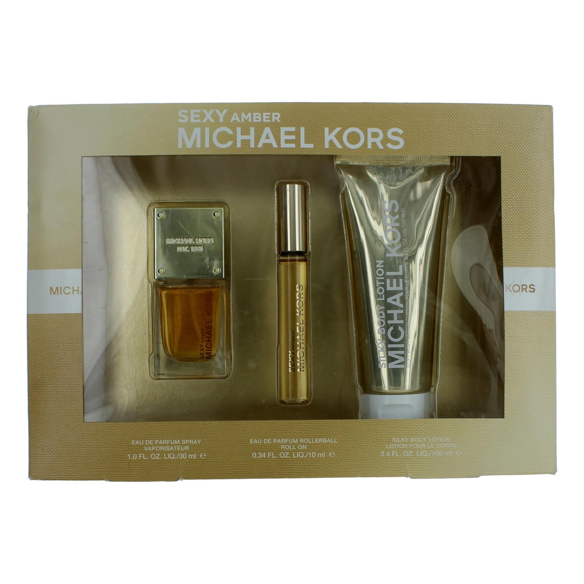 Michael Kors Sexy Amber by Michael Kors 3 Piece Gift Set women with Rollerball