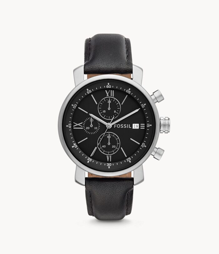 Rhett Chronograph Black Leather Watch Jewelry