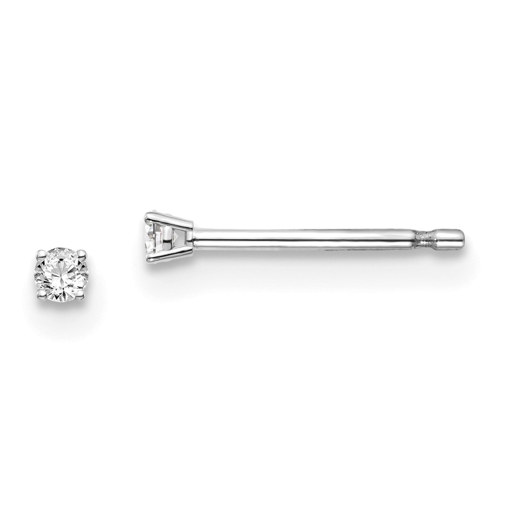 ST2-5W 14K 0.05CT White Gold I1 J-K Diamond Stud Push-on Post Earrings