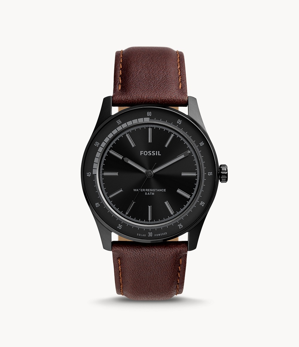 Sullivan Solar-Powered Brown Leather Watch