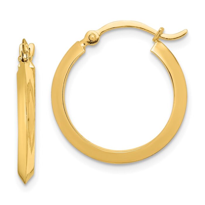 TF1629 14K Yellow Gold Polished Hoop Earrings