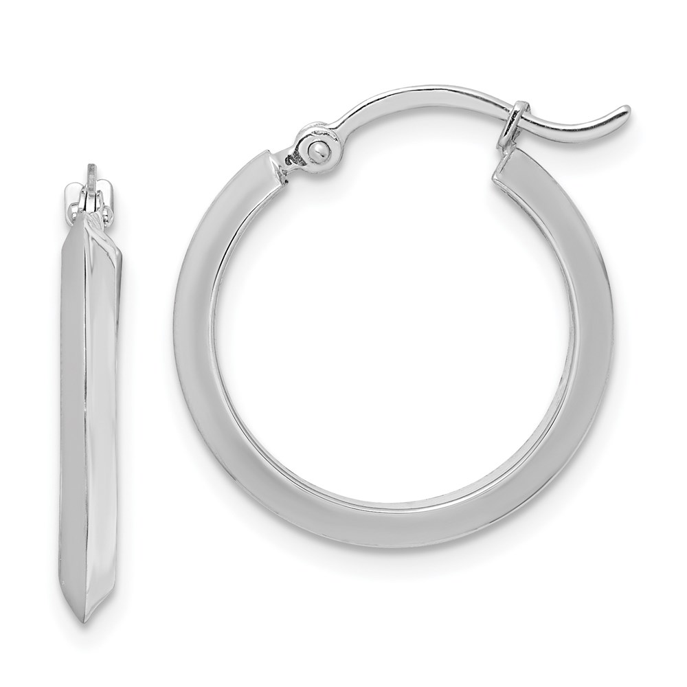 TF1629W 14K White Gold Polished Hoop Earrings