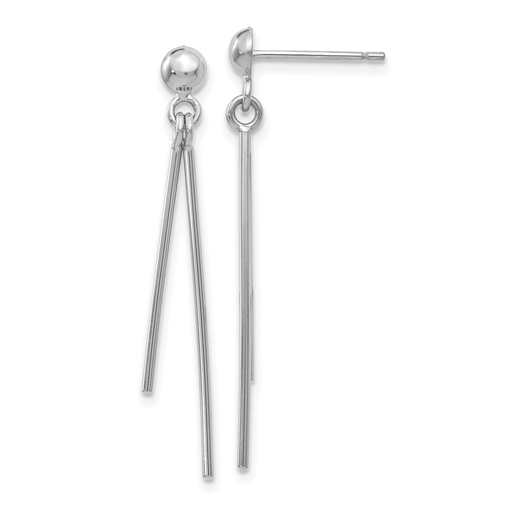 TH932 14K White Gold Polished Post Dangle Earrings