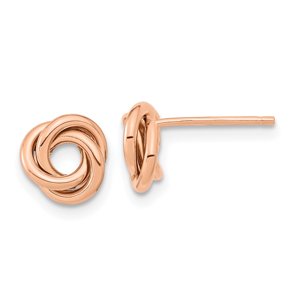 TL1078R 14K Rose Gold Polished Love Knot Post Earrings