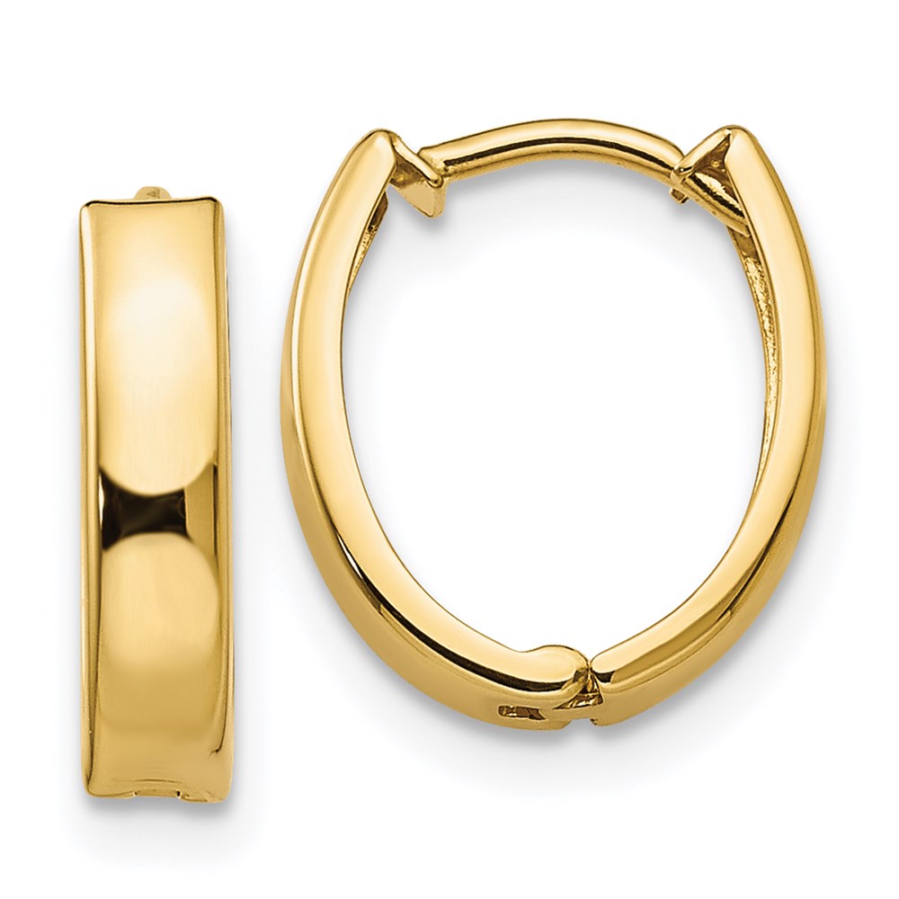 TL559 14K Yellow Gold Polished Hinged Hoop Earrings