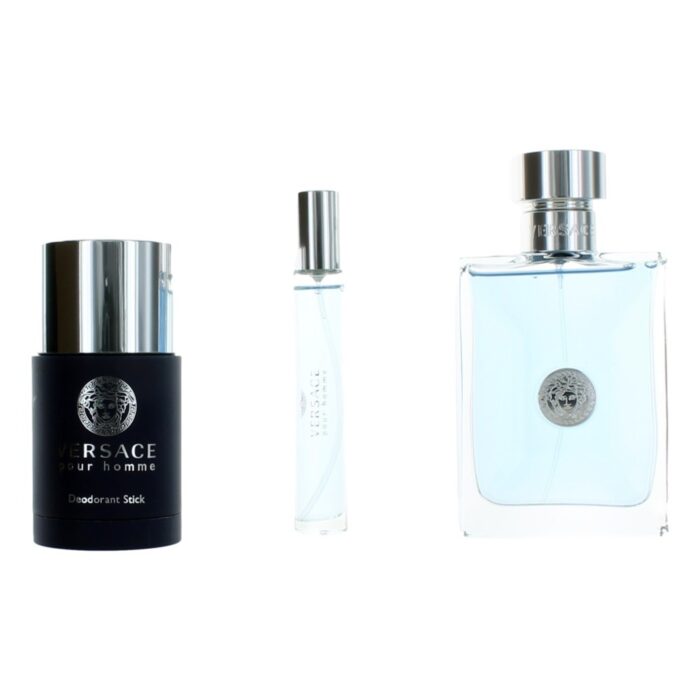 Versace Pour Homme by Versace 3 Piece Gift Set men with Deodorant Stick