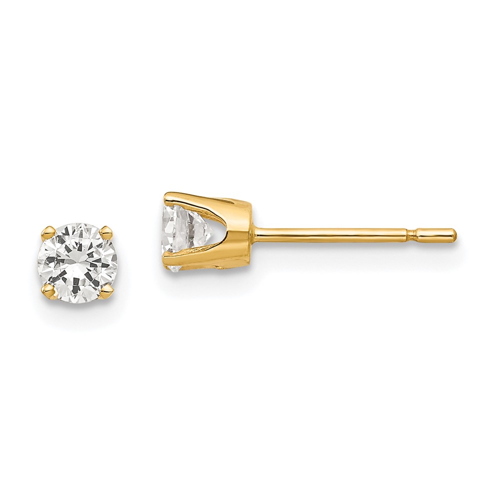 XD6CZ 14K Yellow Gold 3.75 mm CZ Stud Earrings