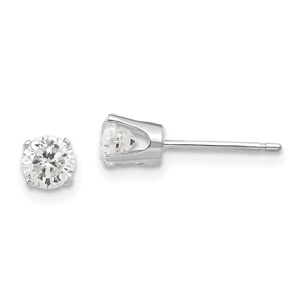 XD8WCZ 14K White Gold 4.25 mm CZ Stud Earrings