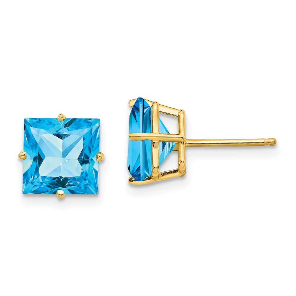 XE64 14K Yellow Gold 8 mm Square Earring Mountings