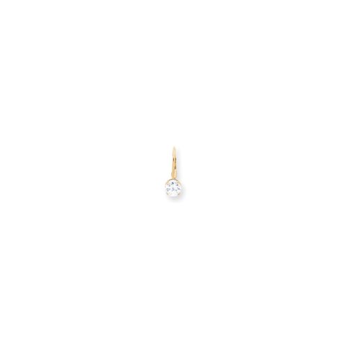 XLB112 14K Yellow Gold 6 mm Round Leverback Earring Mounting